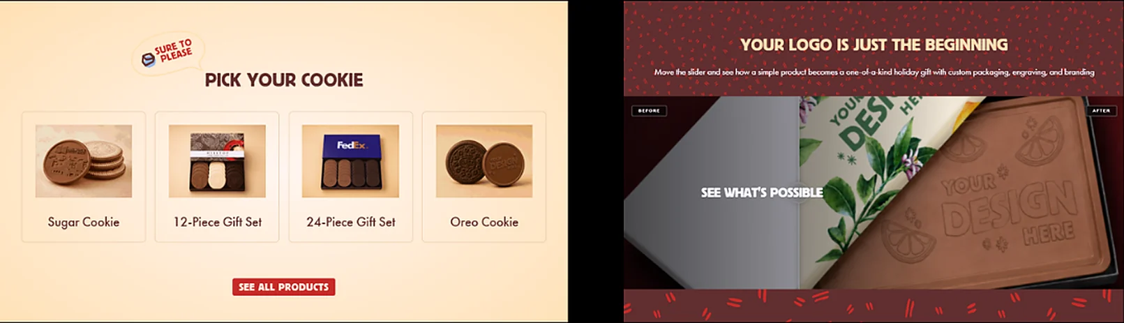 Cookie picker and before/after logo slider